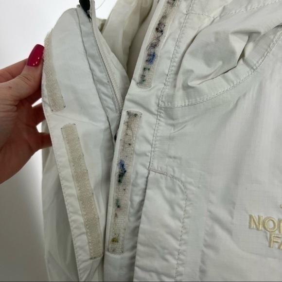 The North Face Womens Hyvent Hooded Jacket White Black Color Block Zip Pockets M - Picture 7 of 12